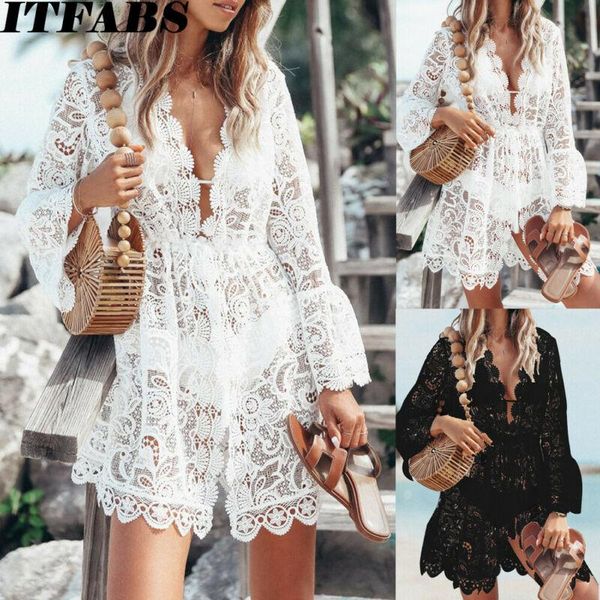 summer sell women lace bikini cover up floral sheer hollow crochet v-neck swimsuit cover-ups bathing suit dress women's swimwear, White;black
summer sell women lace bikini cover up floral sheer hollow crochet v-neck swimsuit cover-ups bathing suit dress women's swimwear, White;black
