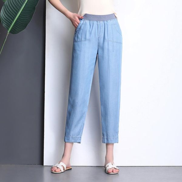 women's jeans casual loose tencel women plus size high waist pencil jean 2021 denim ankle-length pants trousers, Blue
women's jeans casual loose tencel women plus size high waist pencil jean 2021 denim ankle-length pants trousers, Blue