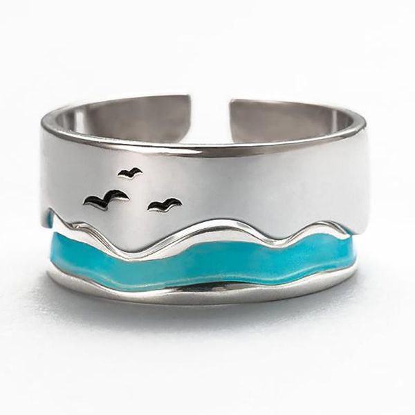 cluster rings s925 silver original design seagull ocean pattern irregular shape cold wind romantic niche male and female couple, Golden;silver
cluster rings s925 silver original design seagull ocean pattern irregular shape cold wind romantic niche male and female couple, Golden;silver