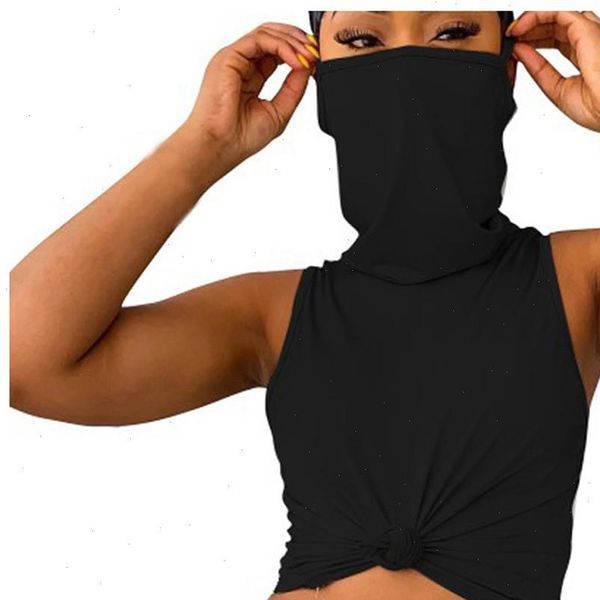 womens casual solid color women shirts sleeveless vest with mask shirt plus size female summer cropped for streetwear, White
womens casual solid color women shirts sleeveless vest with mask shirt plus size female summer cropped for streetwear, White