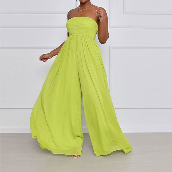 4 colors women summer solid fashion chiffon chest wrapped jumpsuit casual flared pants romper women 210521, Black;white
4 colors women summer solid fashion chiffon chest wrapped jumpsuit casual flared pants romper women 210521, Black;white