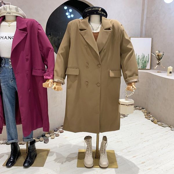 women's trench coats niche design clothing 2021 autumn winter temperament loose casual medium length double breasted slim windbreaker, Tan;black
women's trench coats niche design clothing 2021 autumn winter temperament loose casual medium length double breasted slim windbreaker, Tan;black