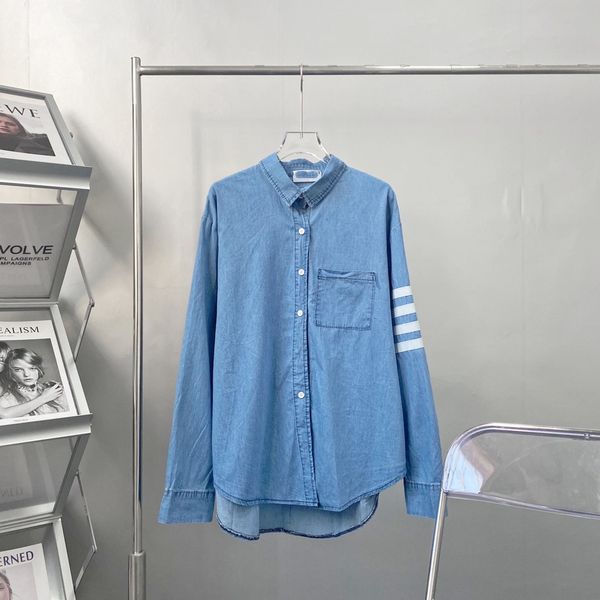 21 early autumn tb family boyfriend denim shirt washable cotton loose comfortable casual fashion, White
21 early autumn tb family boyfriend denim shirt washable cotton loose comfortable casual fashion, White