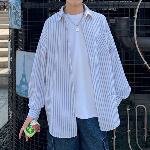 summer thin men's long sleeve shirt art small fresh stripe loose korean chic fashion dress shirts, White;black
summer thin men's long sleeve shirt art small fresh stripe loose korean chic fashion dress shirts, White;black