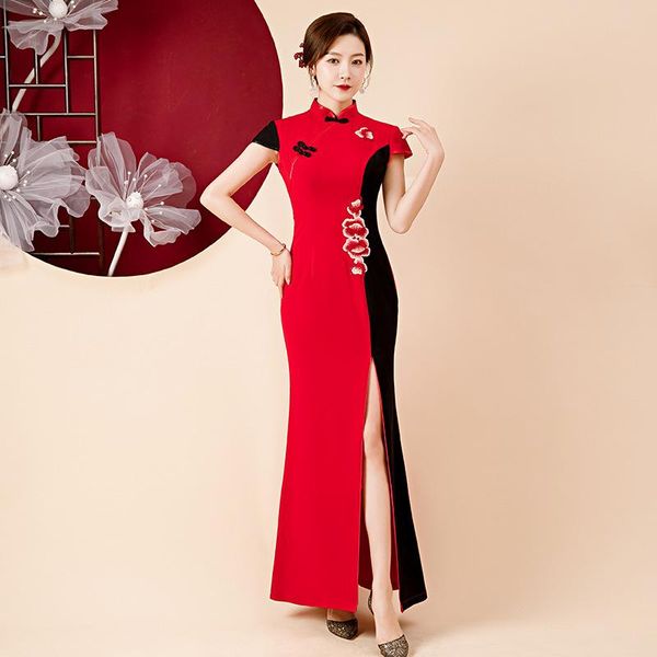 ethnic clothing short sleeve lady cheongsam elegant vintage print floral summer satin qipao traditional chinese style dress gown vestid, Red
ethnic clothing short sleeve lady cheongsam elegant vintage print floral summer satin qipao traditional chinese style dress gown vestid, Red