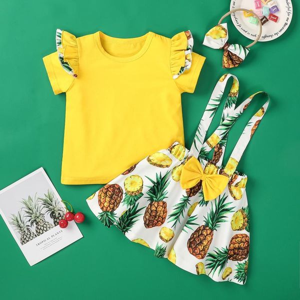 pineapple print toddler girl summer clothes 2021 outfit kids baby t shirt ruffle +fruit floral bow suspender skirts set clothing sets, White
pineapple print toddler girl summer clothes 2021 outfit kids baby t shirt ruffle +fruit floral bow suspender skirts set clothing sets, White