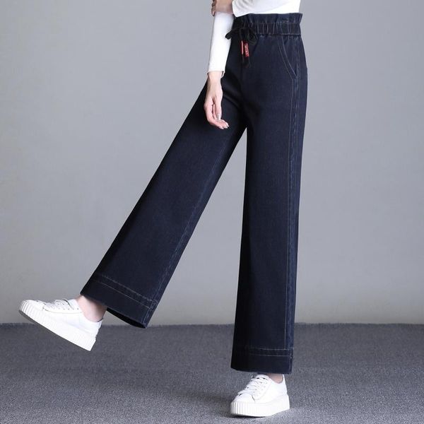 women's jeans fashion autumn spring casual denim wide leg capris women elastic waist pants female black blue high qsq0801
women's jeans fashion autumn spring casual denim wide leg capris women elastic waist pants female black blue high qsq0801