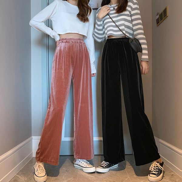 big size 5xl winter pleuche wide leg pants loose autumn full length trousers women elastic high waist stylish pantalon women's & capris, Black;white
big size 5xl winter pleuche wide leg pants loose autumn full length trousers women elastic high waist stylish pantalon women's & capris, Black;white