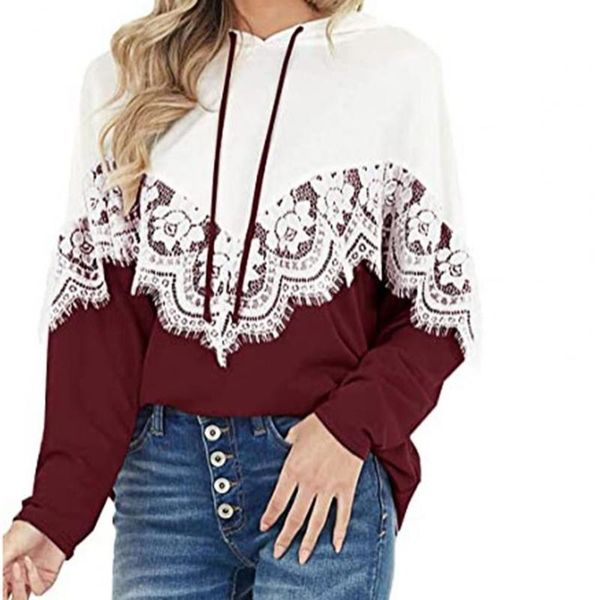 women's hoodies & sweatshirts color block lace stitching hoodie women sweatshirt autumn winter drawstring pullover hooded casual, Black
women's hoodies & sweatshirts color block lace stitching hoodie women sweatshirt autumn winter drawstring pullover hooded casual, Black