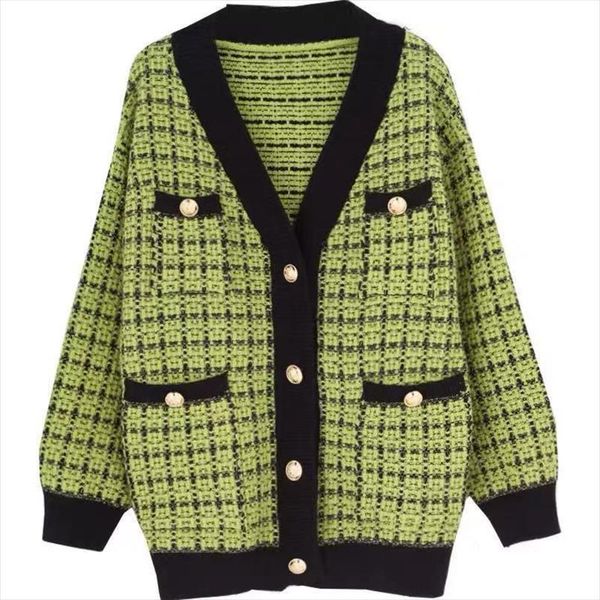 women elegant retro cardigans sweaters autumn winter o neck vintage knitted plaid long overside loose knitwear, White;black
women elegant retro cardigans sweaters autumn winter o neck vintage knitted plaid long overside loose knitwear, White;black