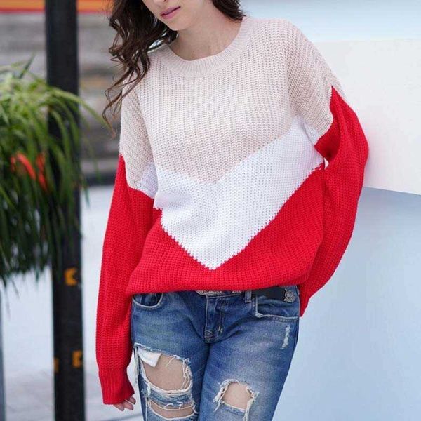 women's sweaters patchwork warm sweater women autumn winter o-neck long sleeve pull jumper female vintage fashion and pullovers 1xfq, White;black 
women's sweaters patchwork warm sweater women autumn winter o-neck long sleeve pull jumper female vintage fashion and pullovers 1xfq, White;black