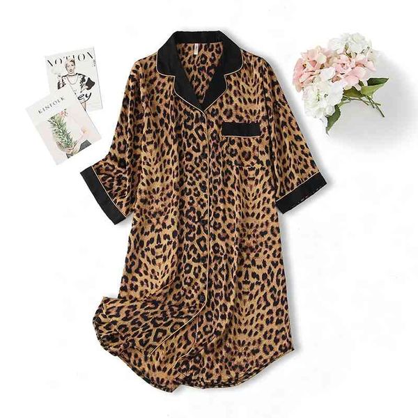 women's sleepwear sleepshirt women print leopard nightgown satin short home ing gown lapel night thin oversized nightshirt y5gy, Black;red
women's sleepwear sleepshirt women print leopard nightgown satin short home ing gown lapel night thin oversized nightshirt y5gy, Black;red