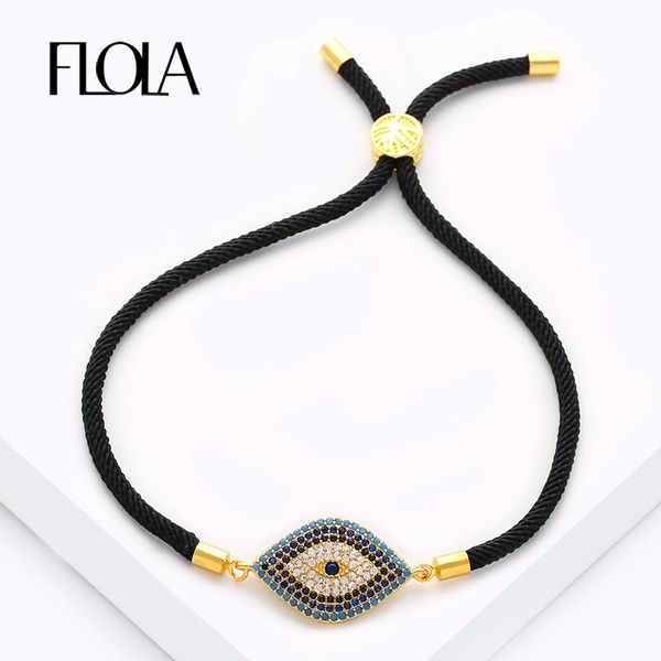 charm bracelets flola turkish zircon evil eye for women men black & red rope vintage jewelry gift pulseira brta62, Golden;silver
charm bracelets flola turkish zircon evil eye for women men black & red rope vintage jewelry gift pulseira brta62, Golden;silver