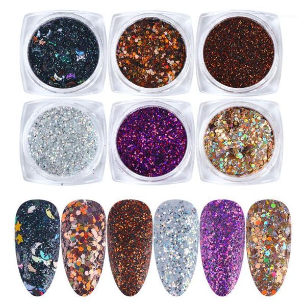 6pcs chrome glitter flakes set holographic powder for nails shining pigment manicure nail art decoration accessories le1539-161, Silver;gold
6pcs chrome glitter flakes set holographic powder for nails shining pigment manicure nail art decoration accessories le1539-161, Silver;gold