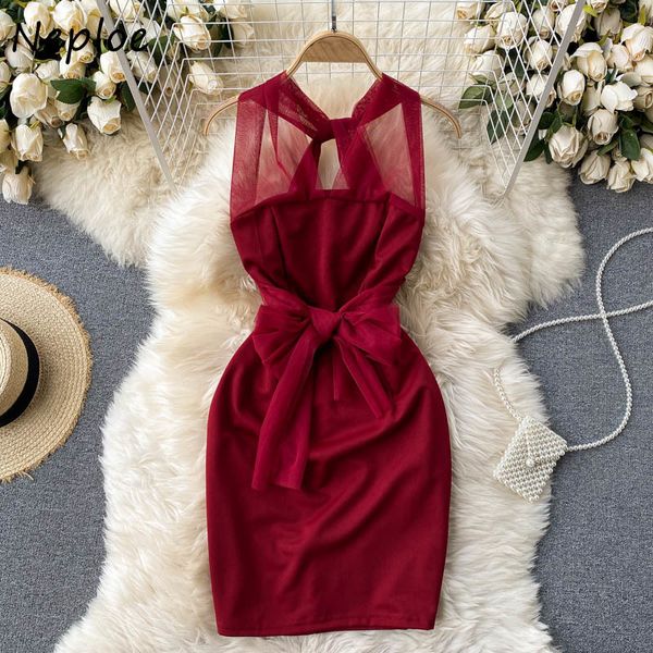 neploe bow design lace patchwork dress women high waist hip skinny solid vestidos sleeveless solid summer robe 210423, Black;gray
neploe bow design lace patchwork dress women high waist hip skinny solid vestidos sleeveless solid summer robe 210423, Black;gray