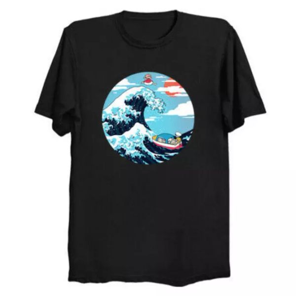 r2 ponyo great wave off kanagawa art japanese mashup funny anime black t-shirt, White;black
r2 ponyo great wave off kanagawa art japanese mashup funny anime black t-shirt, White;black