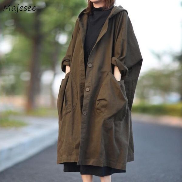 women's trench coats hooded women autumn loose pockets minimalist all-match cozy outwear ladies leisure harajuku pure color street ins, Tan;black
women's trench coats hooded women autumn loose pockets minimalist all-match cozy outwear ladies leisure harajuku pure color street ins, Tan;black