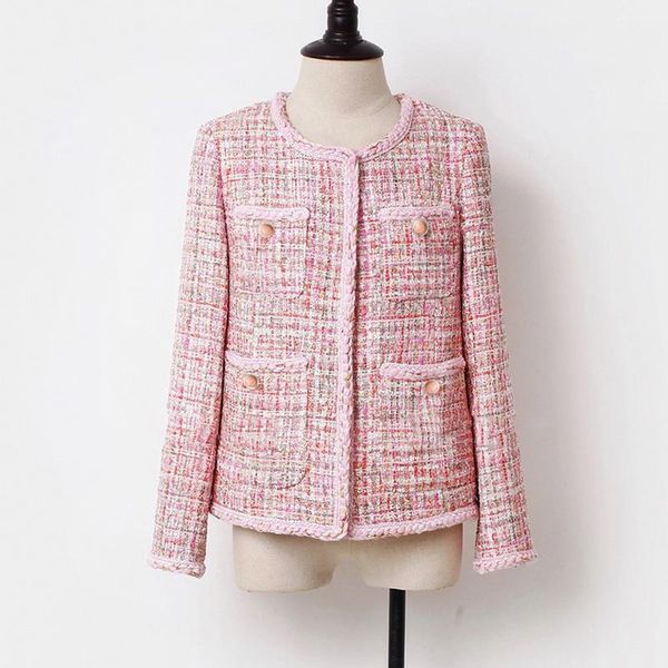 pink tweed jacket women sequins flash fabric spring/autumn /winter one-piece coat women's jackets, Black;brown
pink tweed jacket women sequins flash fabric spring/autumn /winter one-piece coat women's jackets, Black;brown
