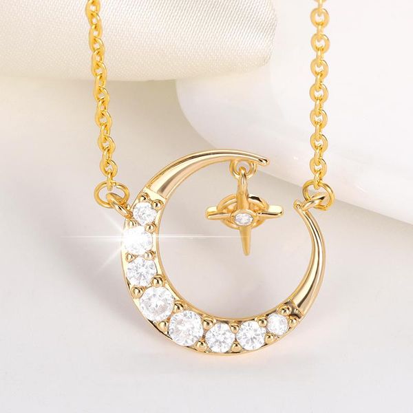 pendant necklaces pretty zirconia moon necklace fashion jewelry stainless steel chain star choker for women accessories, Silver
pendant necklaces pretty zirconia moon necklace fashion jewelry stainless steel chain star choker for women accessories, Silver