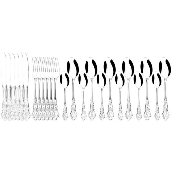 flatware sets 6set/24pcs knives fork ice spoon dinnerware set stainless steel cutlery vintage hollow tableware kitchen silverware
flatware sets 6set/24pcs knives fork ice spoon dinnerware set stainless steel cutlery vintage hollow tableware kitchen silverware