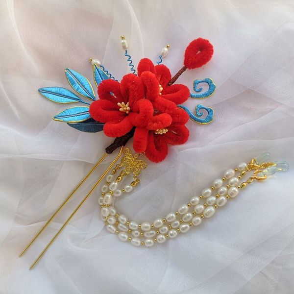 hair clips & barrettes handmade twining flower sticks chinese hanfu hairpin stick clip women girls craft long pearl tassel accessories, Golden;silver
hair clips & barrettes handmade twining flower sticks chinese hanfu hairpin stick clip women girls craft long pearl tassel accessories, Golden;silver