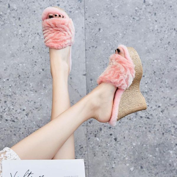 fur slippers fluffy wedge plush 2021 ladies banquet shoes slides women high heel platform outdoor wool, Black
fur slippers fluffy wedge plush 2021 ladies banquet shoes slides women high heel platform outdoor wool, Black