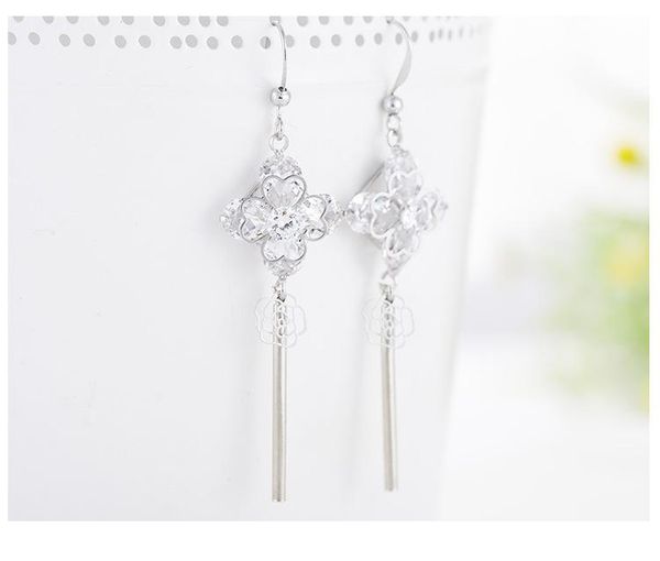 dangle & chandelier fashion korean version of diy jewelry women's ear hook bow zircon earring wedding rhinestone style drop earrings, Silver
dangle & chandelier fashion korean version of diy jewelry women's ear hook bow zircon earring wedding rhinestone style drop earrings, Silver