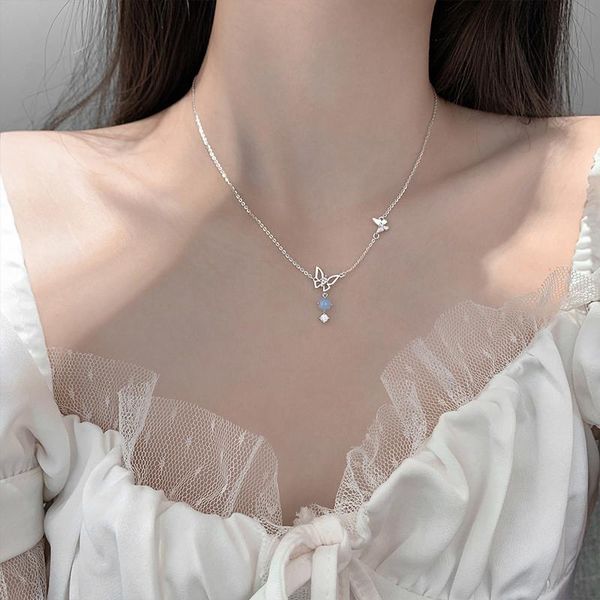 chains 925 sterling silver blue gradient butterfly necklace women's clavicle chain temperament fashion creative design
chains 925 sterling silver blue gradient butterfly necklace women's clavicle chain temperament fashion creative design