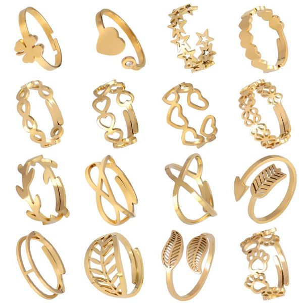 cluster rings punk stainless steel women geometric ring opening for chain women's charm jewelry gifts, Golden;silver
cluster rings punk stainless steel women geometric ring opening for chain women's charm jewelry gifts, Golden;silver