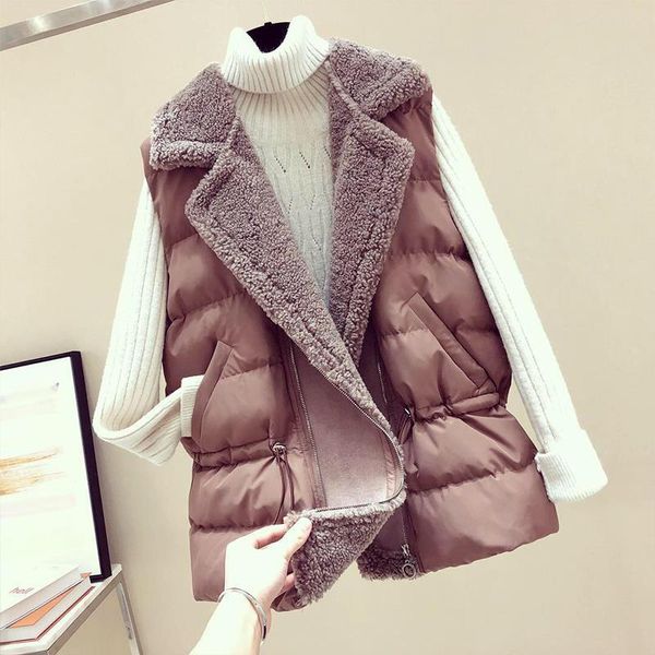 women's vests winter fall fashion women sleeveless beige black fleece patchwork high waisted padded vest coat , woman quilted coats, Black;white
women's vests winter fall fashion women sleeveless beige black fleece patchwork high waisted padded vest coat , woman quilted coats, Black;white