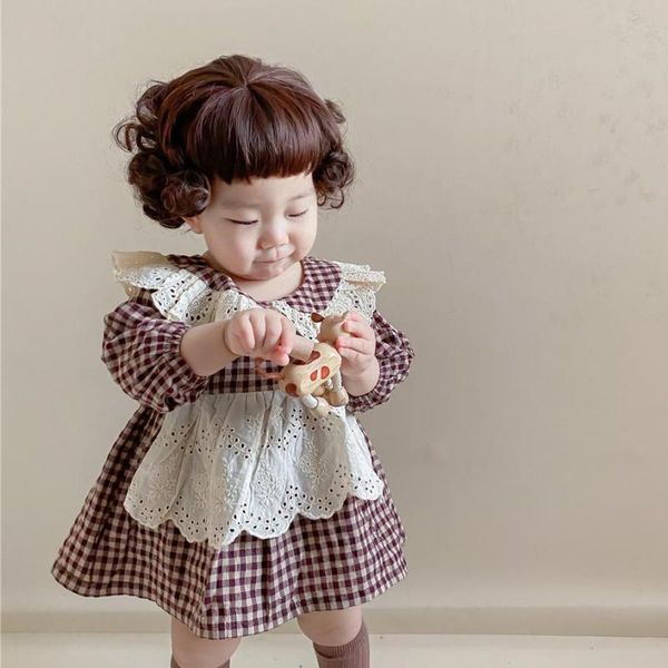 spring 2pcs toddler kids baby girl clothes set plaid lace jumpsuit for girls long sleeve bodysuit sunsuit outfits hat clothing sets, White
spring 2pcs toddler kids baby girl clothes set plaid lace jumpsuit for girls long sleeve bodysuit sunsuit outfits hat clothing sets, White