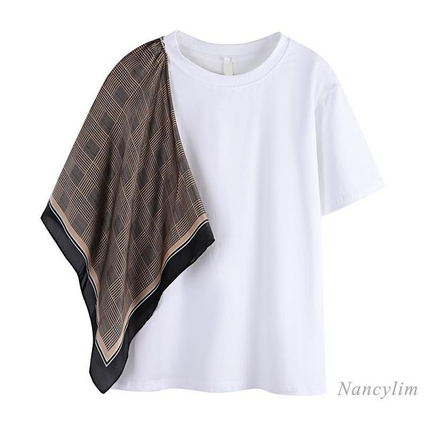 woman's scarf stitching diamond pure cotton loose short sleeve t shirt 2021 summer clothing all-match white black women's t-shirt
woman's scarf stitching diamond pure cotton loose short sleeve t shirt 2021 summer clothing all-match white black women's t-shirt