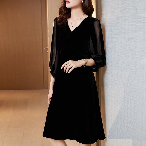 casual dresses women dress autumn 2021 office lady three quarter sleeve patchwork solid hollow out high waist zipper v-neck traf robe, Black;gray
casual dresses women dress autumn 2021 office lady three quarter sleeve patchwork solid hollow out high waist zipper v-neck traf robe, Black;gray