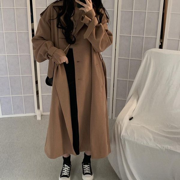 women's trench coats fashion korean women coat elegant loose brown long overcoat vintage casual kadin mont clothing autumn mm60wfy, Tan;black
women's trench coats fashion korean women coat elegant loose brown long overcoat vintage casual kadin mont clothing autumn mm60wfy, Tan;black