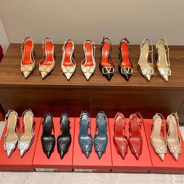 dress shoes high heels designer v women sandals luxery 2021 buckle metal pointed stilettos size 35-43, Black
dress shoes high heels designer v women sandals luxery 2021 buckle metal pointed stilettos size 35-43, Black