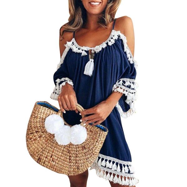 casual dresses women off shoulder tassel short cocktail party beach black mini dress sundress femme robe harajuku clothes set, Black;gray
casual dresses women off shoulder tassel short cocktail party beach black mini dress sundress femme robe harajuku clothes set, Black;gray