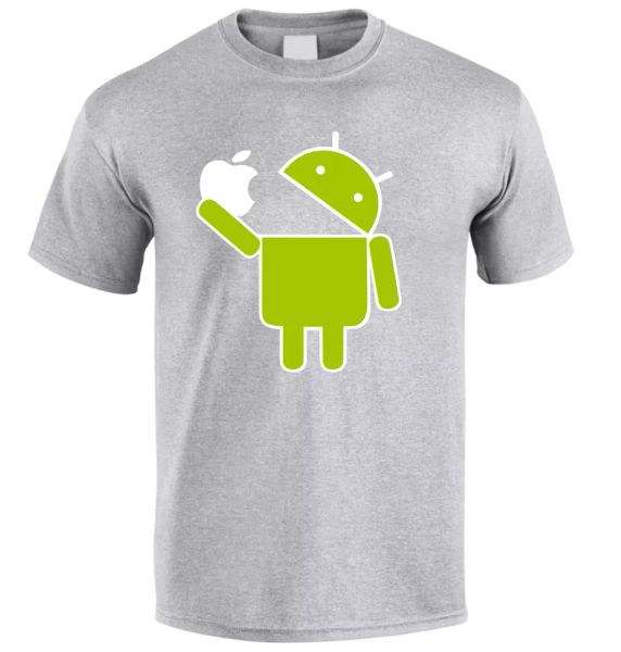 android robot eat apple android vs iphone funny t-shirt size s-xxl, White;black
android robot eat apple android vs iphone funny t-shirt size s-xxl, White;black