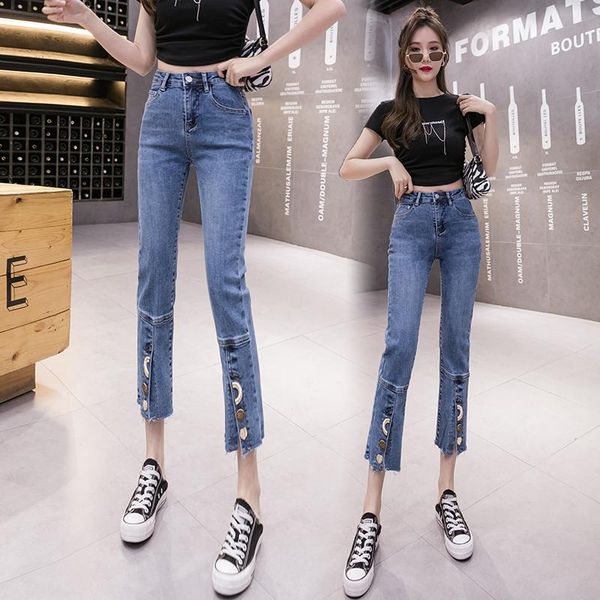 women's jeans high waisted spring 2021 slim versatile fashion embroidery 9-point straight pipe pants, Blue
women's jeans high waisted spring 2021 slim versatile fashion embroidery 9-point straight pipe pants, Blue