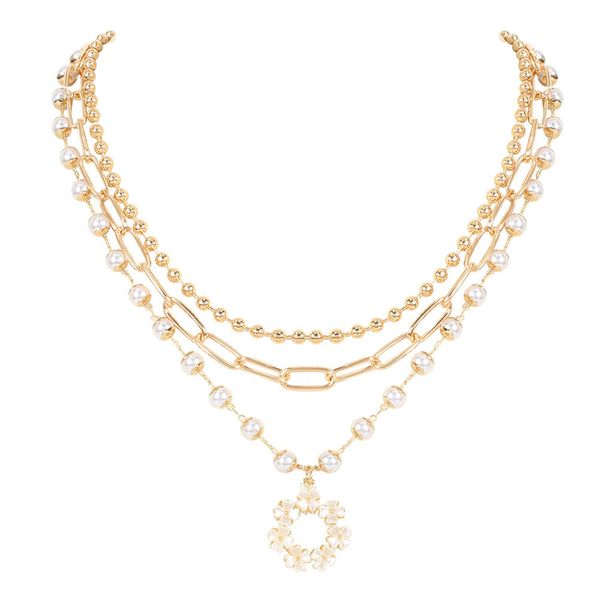 fashion golden alloy ring pendant necklaces special-shaped pearl designer retro personality mix and match handmade clavicle chain multi-laye, Silver
fashion golden alloy ring pendant necklaces special-shaped pearl designer retro personality mix and match handmade clavicle chain multi-laye, Silver