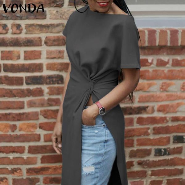 short sleeve split shirts women asymmetrical blouse 2021 vonda fashion female casual blusas femininas plus size shirts, White
short sleeve split shirts women asymmetrical blouse 2021 vonda fashion female casual blusas femininas plus size shirts, White