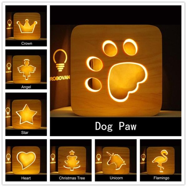 party decoration led usb night light wooden dog angel star animal lamp novelty kids bedroom 3d table children christmas gift
party decoration led usb night light wooden dog angel star animal lamp novelty kids bedroom 3d table children christmas gift