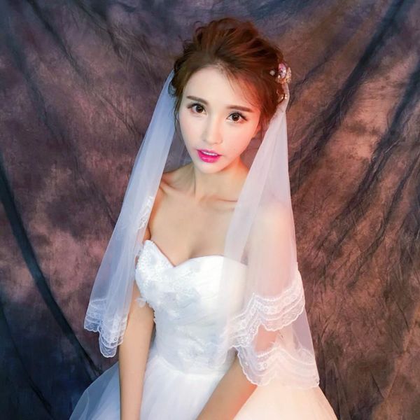 bridal veils white ivory short wedding lace edge no comb 2 tier veil beautiful bride accessories, Black
bridal veils white ivory short wedding lace edge no comb 2 tier veil beautiful bride accessories, Black