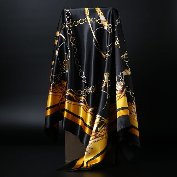 women fashion square scarf bandana black & gold print shawl hijab office party imitate silk satin kerchief 35*35, Blue;gray
women fashion square scarf bandana black & gold print shawl hijab office party imitate silk satin kerchief 35*35, Blue;gray