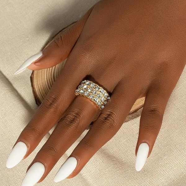 wedding rings aomu 2021 fashion simple multilayer shiny crystal gold color width metal ring for women girls party jewelry accessories, Slivery;golden
wedding rings aomu 2021 fashion simple multilayer shiny crystal gold color width metal ring for women girls party jewelry accessories, Slivery;golden