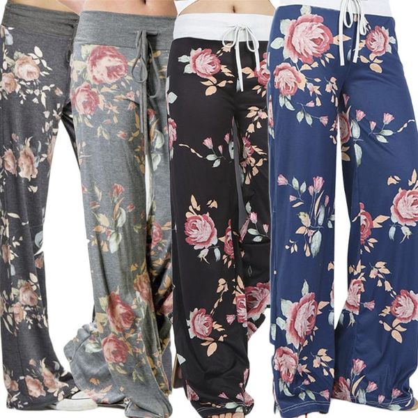 women's pants & capris women floral print loose spring summer running sports drawstring female bow tie casual cotton fashion sweatpants, Black;white 
women's pants & capris women floral print loose spring summer running sports drawstring female bow tie casual cotton fashion sweatpants, Black;white