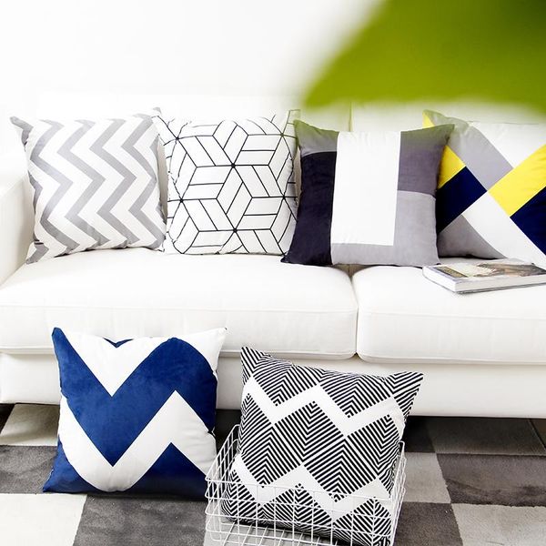 cushion/decorative pillow grey black blue geometric cushion cover supersoft velvet chevron home decor pillows decorative case 45x45cm
cushion/decorative pillow grey black blue geometric cushion cover supersoft velvet chevron home decor pillows decorative case 45x45cm