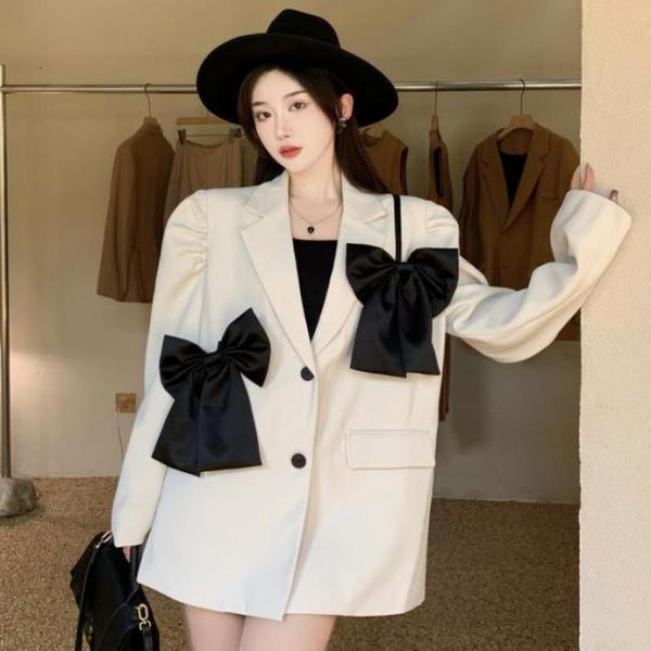 women's suits & blazers women blazer sweet bow decorate v-neck long sleeve loose fit jacket office ladies fashion outwear spring autumn, White;black
women's suits & blazers women blazer sweet bow decorate v-neck long sleeve loose fit jacket office ladies fashion outwear spring autumn, White;black