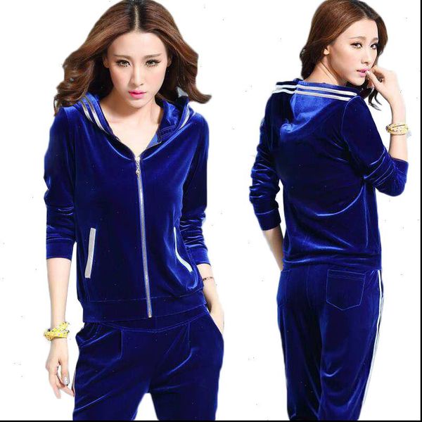 velvet spring casual hooded jacket women tracksuits trousers two sets gold sportswear suit plus size female pants set, Gray
velvet spring casual hooded jacket women tracksuits trousers two sets gold sportswear suit plus size female pants set, Gray