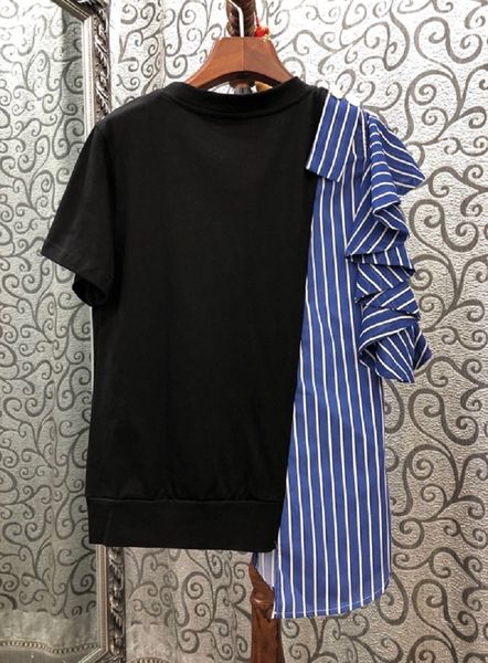 t shirt summer fashion & tees women striped print patchwork short sleeve casual asymmetrical t-shirt ladies cotton, White
t shirt summer fashion & tees women striped print patchwork short sleeve casual asymmetrical t-shirt ladies cotton, White