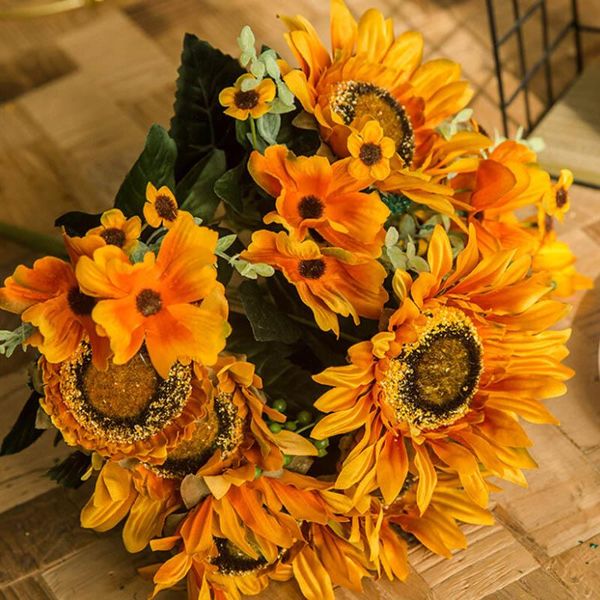 decorative flowers & wreaths artificial silk flower sunflower bouquet daisy home garden wedding table diy simulation accessorie plant
decorative flowers & wreaths artificial silk flower sunflower bouquet daisy home garden wedding table diy simulation accessorie plant